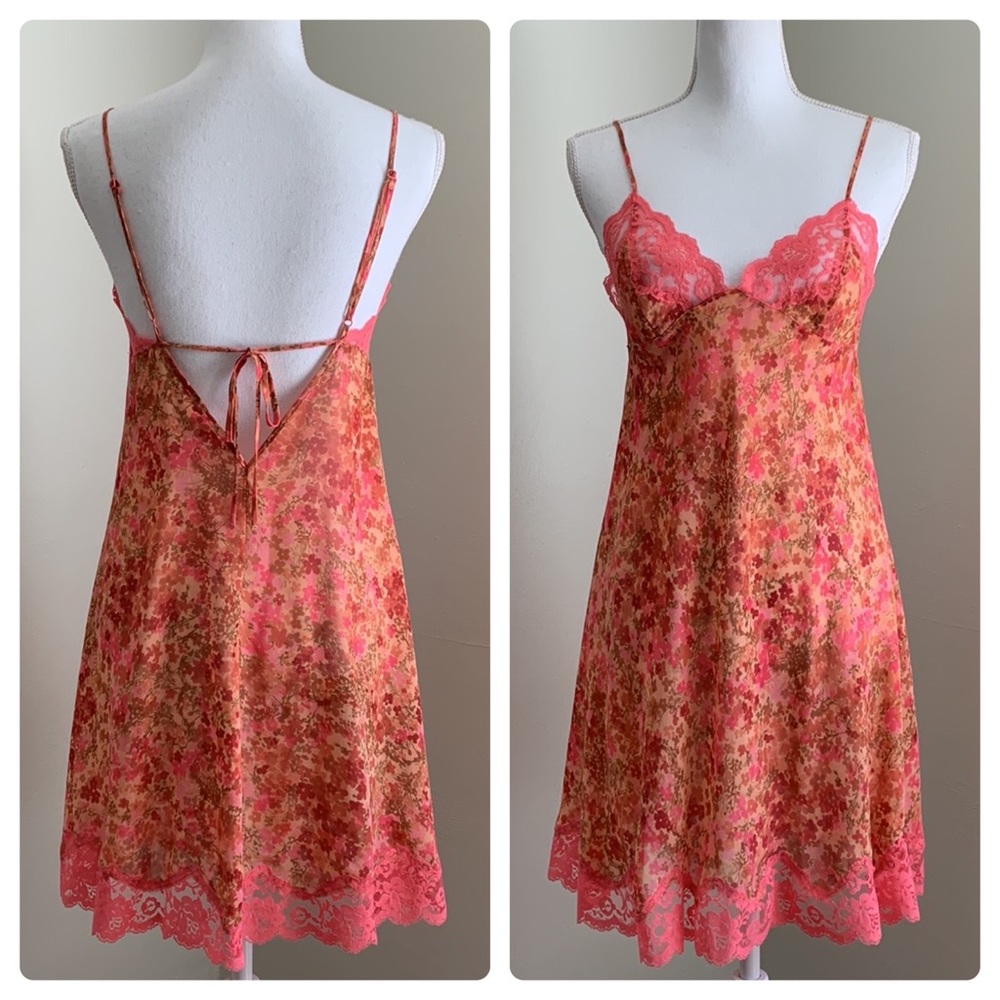 VTG Y2K VICTORIA'S SECRET Floral Lace Slip Dress - Picture 1 of 15